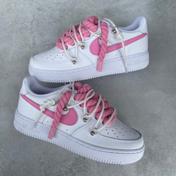 Custom AIR FORCE 1 - Pink lot (rope laces)