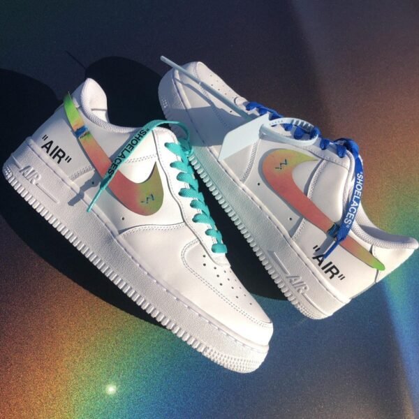 Custom AIR FORCE 1 - OFF WHITE (reflective swoosh)