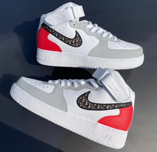 Custom AIR FORCE 1 mid - Christian D (red/grey)