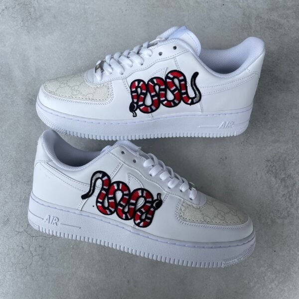 Custom AIR FORCE 1 - Double G white snake