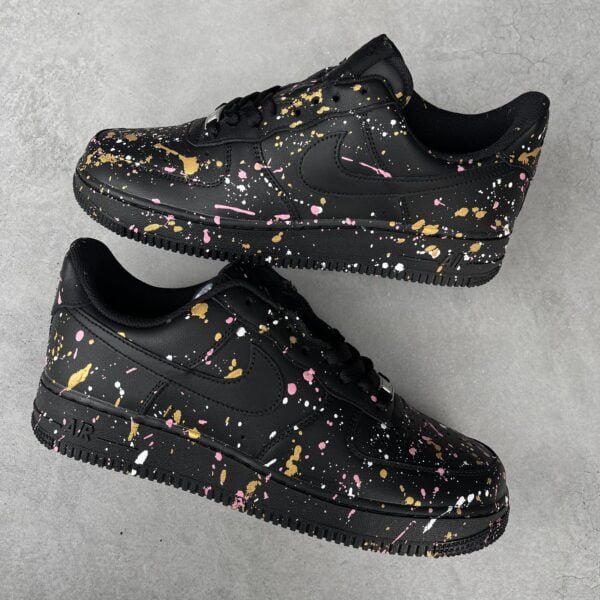 Custom AIR FORCE 1 black - Splash (white/gold/rose gold)