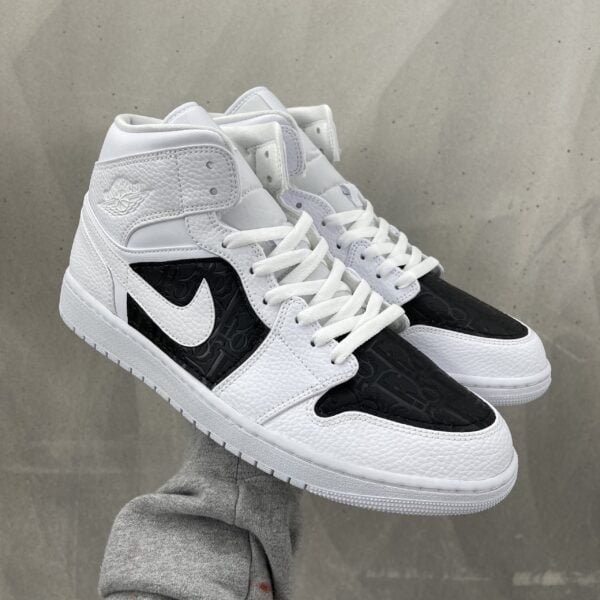 Custom JORDAN 1  - Christian D (black embossed leather)