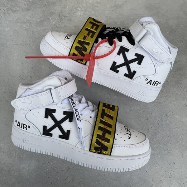 Custom AIR FORCE 1 mid - OFF WHITE (belt)