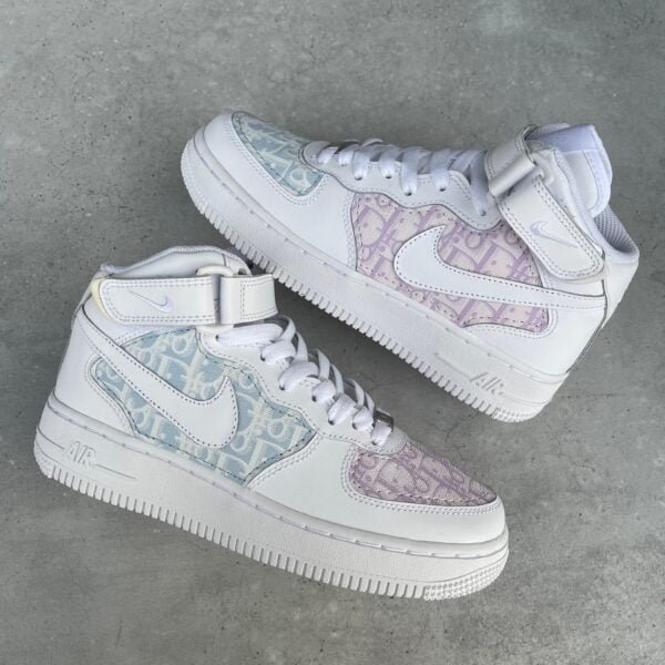 Custom AIR FORCE 1 mid - Christian D blue/purple (EU 36 / US 4)