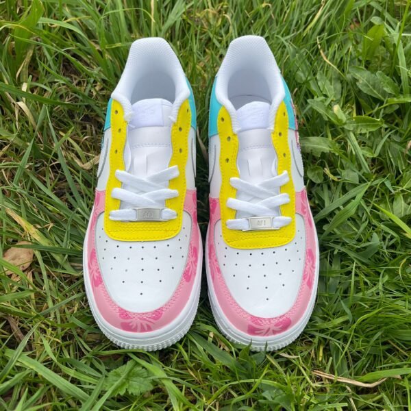 Custom AIR FORCE 1  - Pink/Yellow dip (EU 42