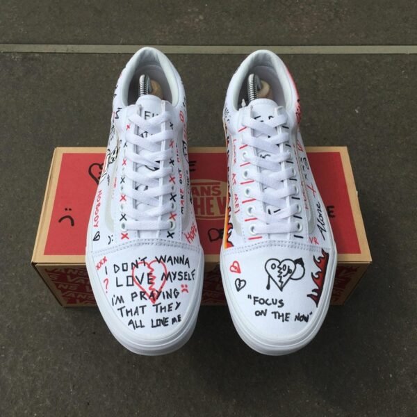 Custom Vans Old Skool white - XXXTentacion