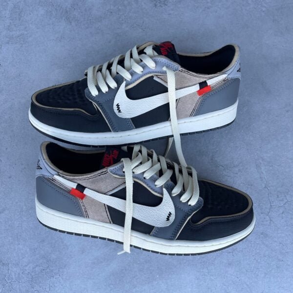 Custom JORDAN 1 low OG Ex grey - OFF WHITE