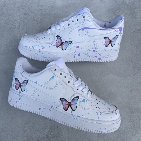 Custom AIR FORCE 1 - Butterfly splash (blue/purple)