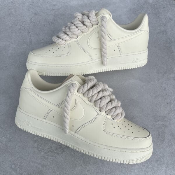 Custom AIR FORCE 1 - Rope laces (full cream)