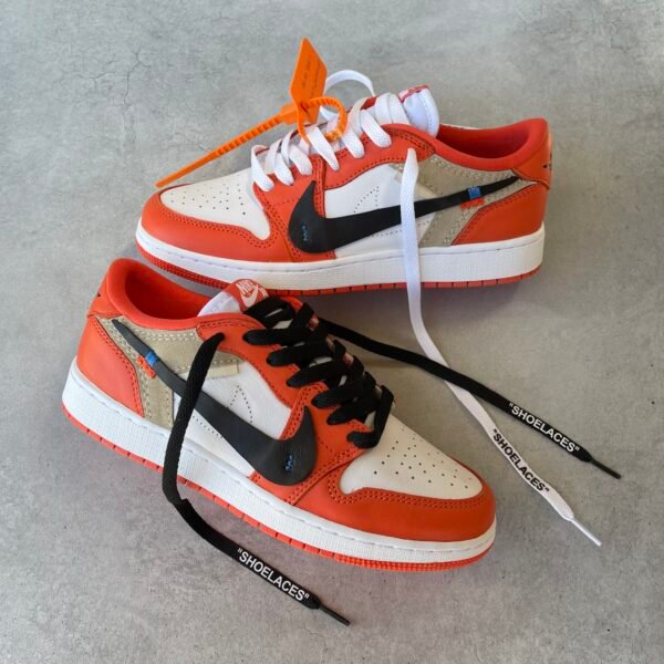 Custom JORDAN 1 low og Starfish - OFF WHITE 2.0