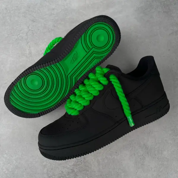 Custom AIR FORCE 1 - Mattest (green laces & green soles)