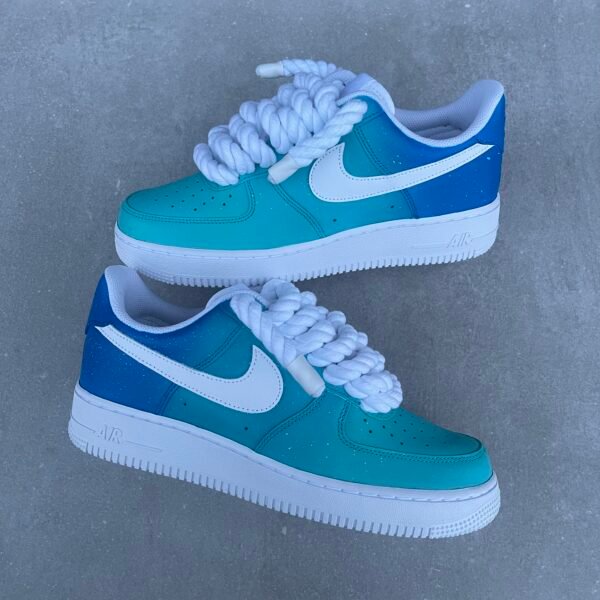 Custom AIR FORCE 1 - Ocean fade (Rope laces)