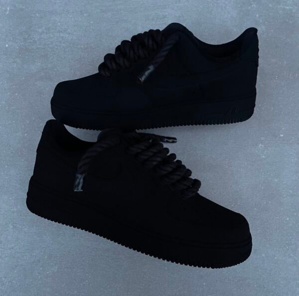Custom AIR FORCE 1 - Blackest (rope laces)