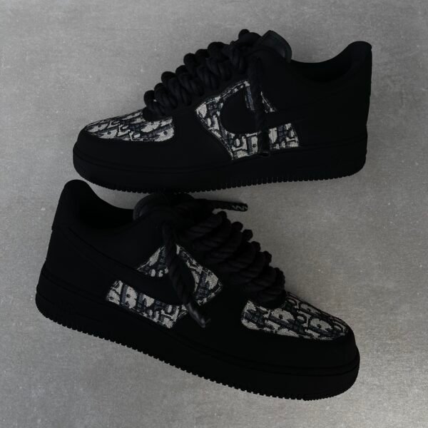 Custom AIR FORCE 1 black - Christian D / Blackest / Rope laces