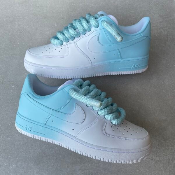 Custom AIR FORCE 1 - Baby blue fade (rope laces 2.0)